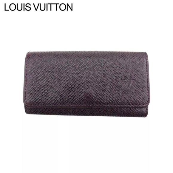 LOUIS VUITTON Key Case Taiga Acaju (Series) Taiga Leather Authentic Used - Picture 1 of 10